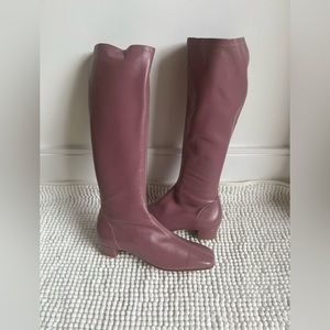 BY FAR Edie Lavender Gloss Grained Leather